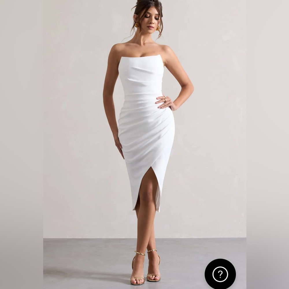 SOULMATE WHITE BANDEAU MIDI DRESS
